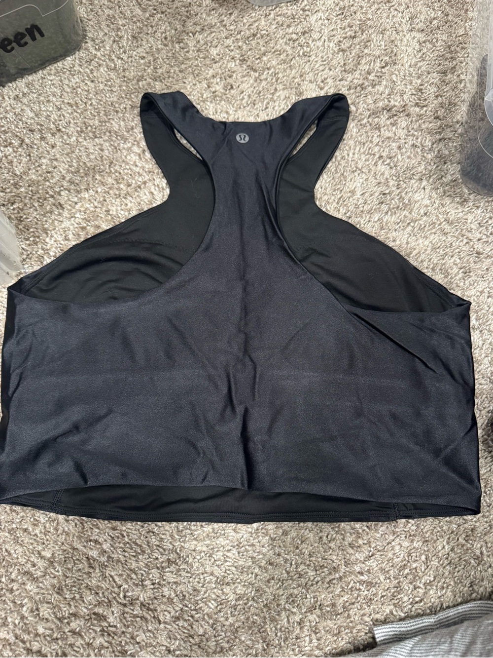 lululemon athletica Black Racerback Cropped Workout Tank